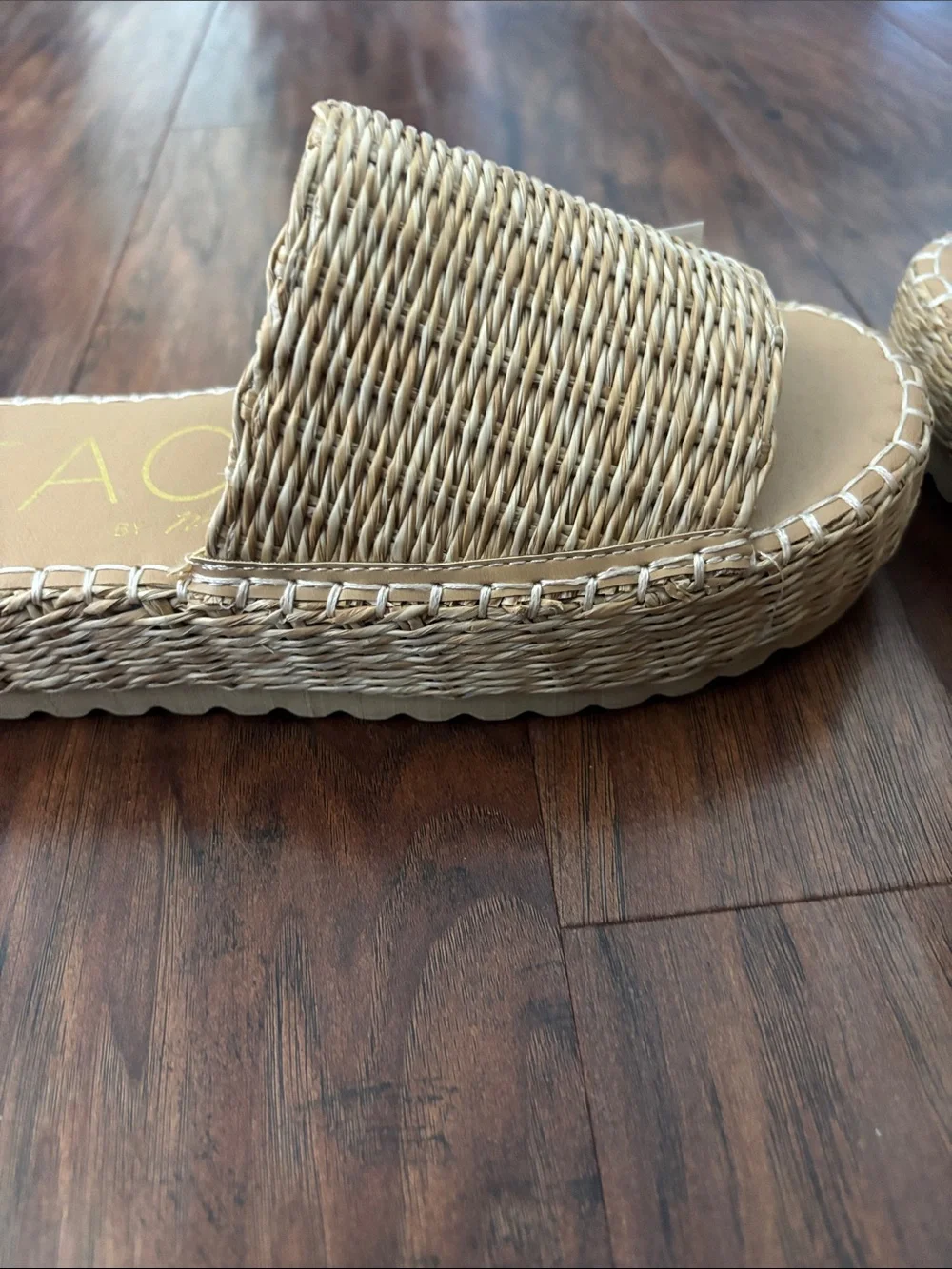 BEACH by Matisse Woven Slide Sandals - Natural Straw